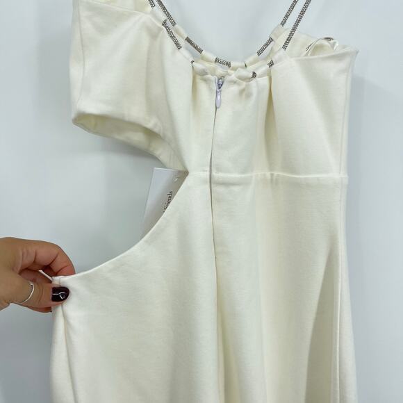 Lovers and Friends | NWT Charlotte Midi Dress in White Cut Out Crystal Straps S - Picture 11 of 14
